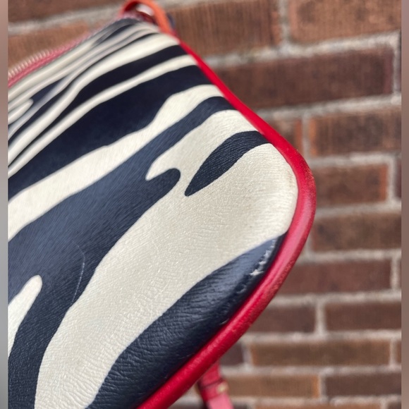 RARE Dooney & Bourke Zebra Prints Leather N/S Crossbody Bag - Picture 9 of 11